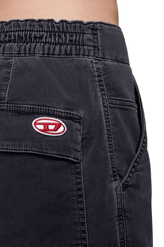 Diesel shorts cargo d-krooley joggjeans hombres 4P44F403 vestir negro/gris oscuro