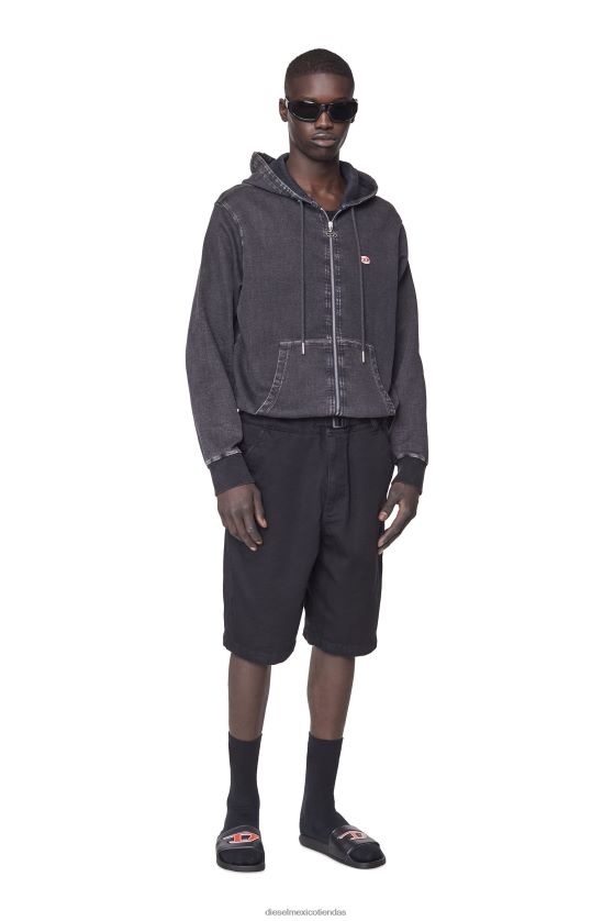 Diesel shorts chinos joggjeans de d-krooley hombres 4P44F383 vestir negro/gris oscuro