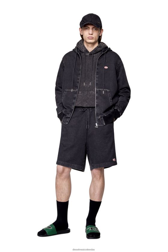 Diesel shorts de mezclilla deportivos d-boxy hombres 4P44F386 vestir negro/gris oscuro