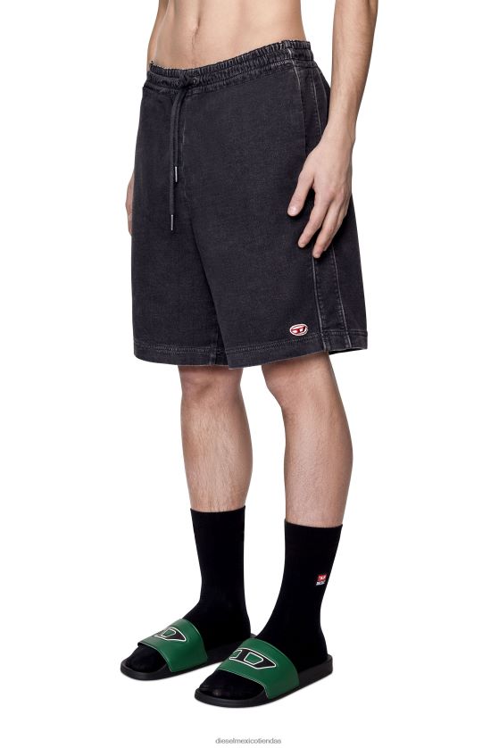 Diesel shorts de mezclilla deportivos d-boxy hombres 4P44F386 vestir negro/gris oscuro
