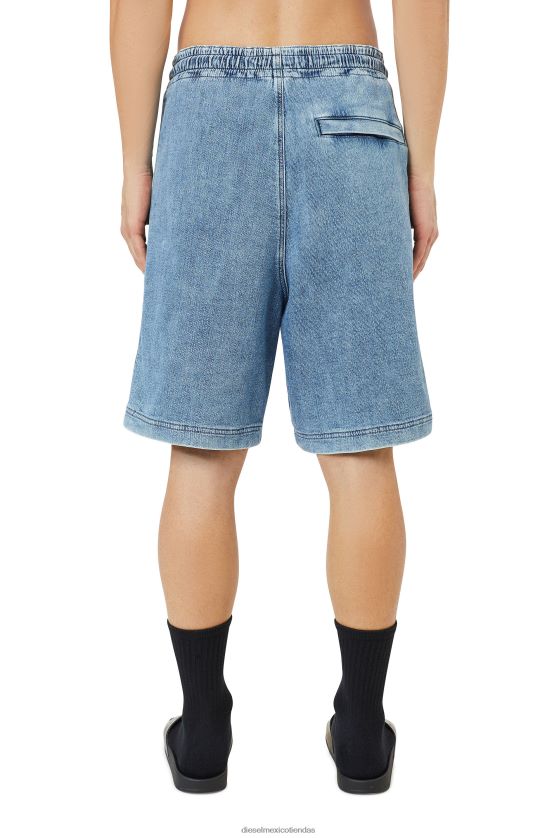 Diesel shorts de mezclilla deportivos d-boxy hombres 4P44F391 vestir azul claro