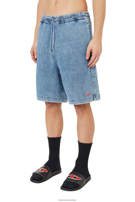 Diesel shorts de mezclilla deportivos d-boxy hombres 4P44F391 vestir azul claro