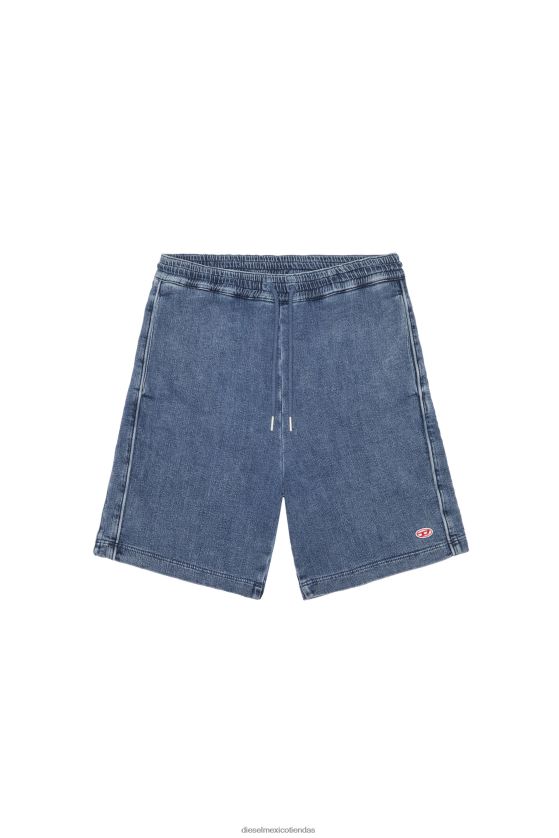 Diesel shorts de mezclilla deportivos d-boxy hombres 4P44F402 vestir azul medio
