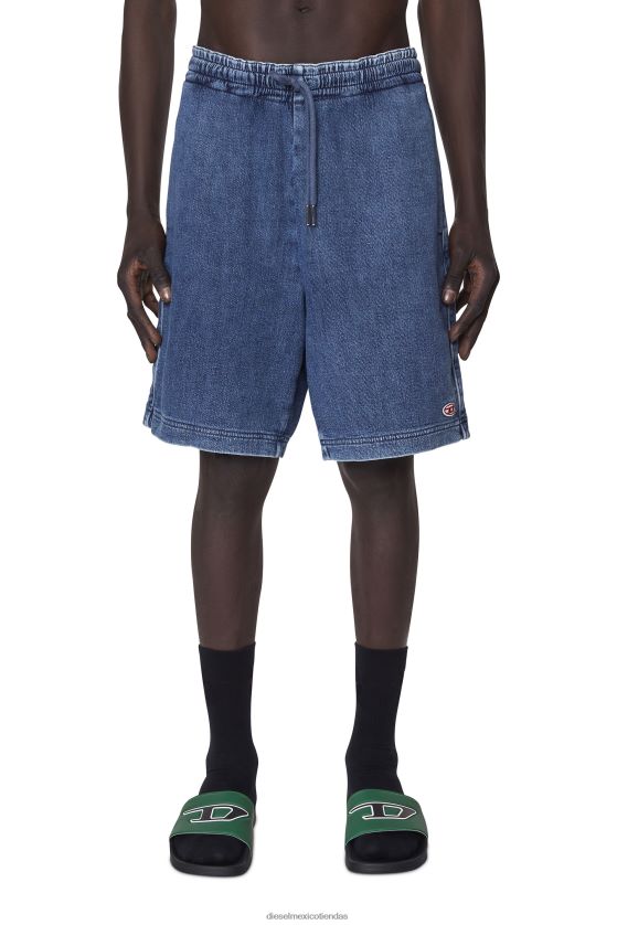 Diesel shorts de mezclilla deportivos d-boxy hombres 4P44F402 vestir azul medio