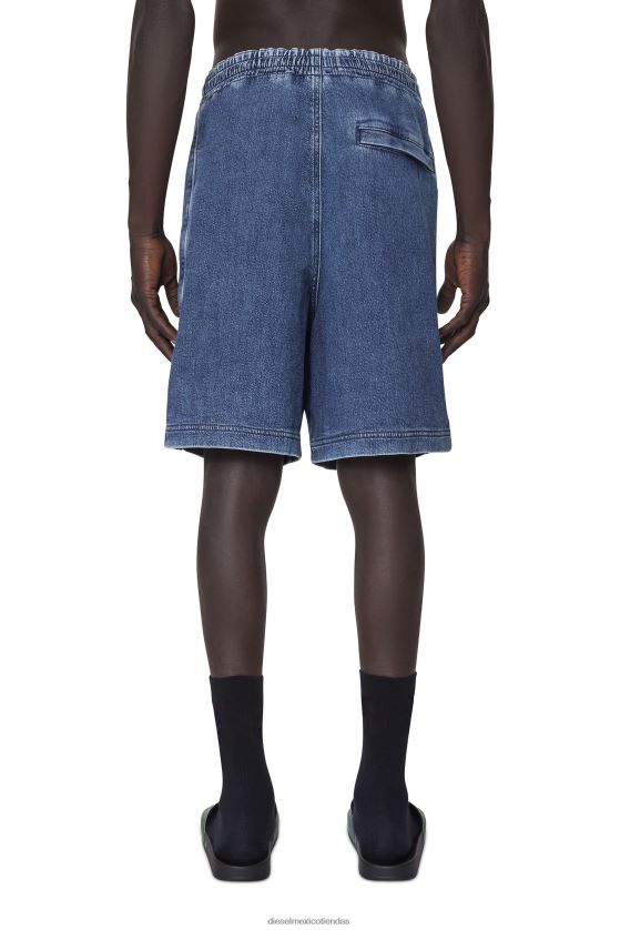 Diesel shorts de mezclilla deportivos d-boxy hombres 4P44F402 vestir azul medio