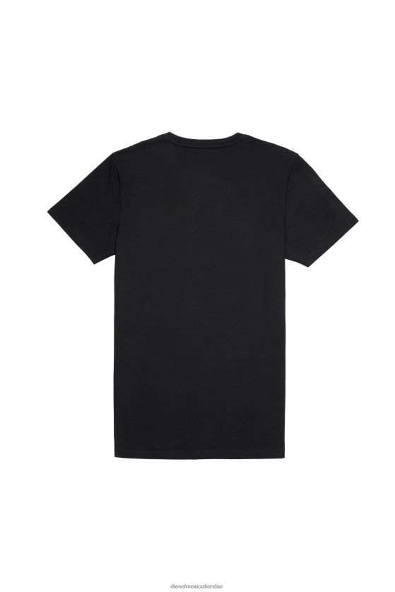 Diesel umtee-michael-tube-dos paquetes hombres 4P44F442 vestir negro