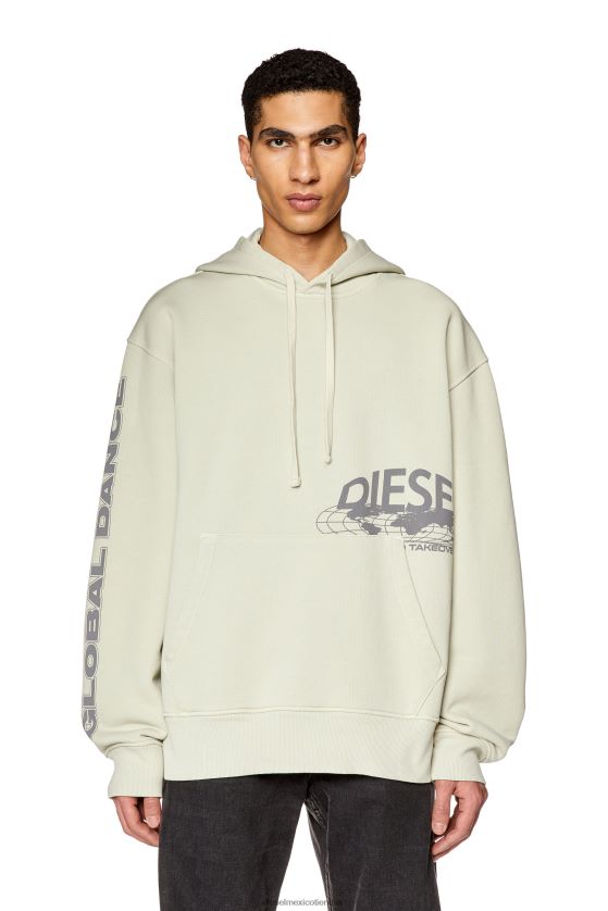 Diesel s-macs-capucha-l1 hombres 4P44F141 vestir gris claro