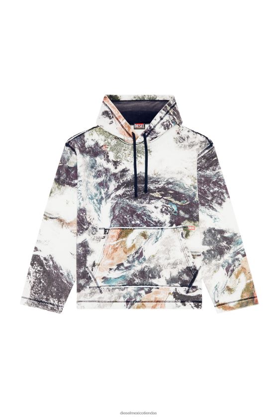 Diesel s-pay-hood-l1 hombres 4P44F135 vestir blanco negro