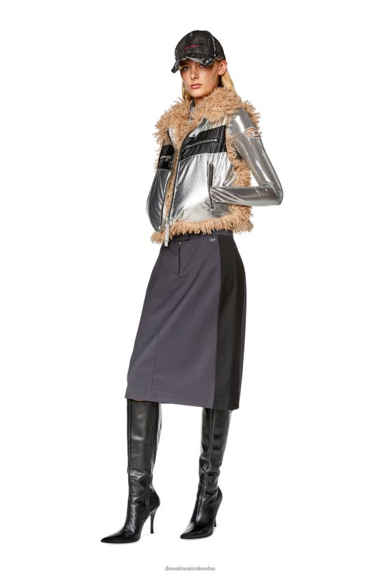 Diesel t-metal-l1 mujer 4P44F930 vestir plata