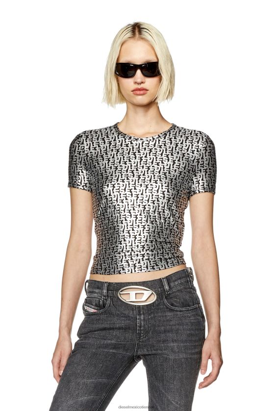 Diesel t-uncutie-largo-l5 mujer 4P44F920 vestir gris oscuro