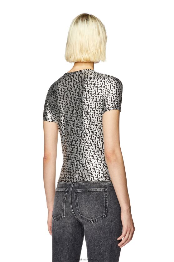 Diesel t-uncutie-largo-l5 mujer 4P44F920 vestir gris oscuro