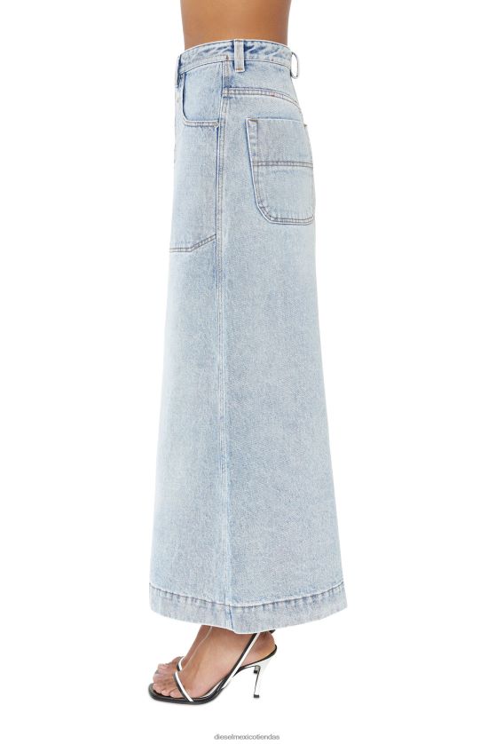 Diesel falda larga acampanada de dealbus-l mujer 4P44F1041 vestir azul claro