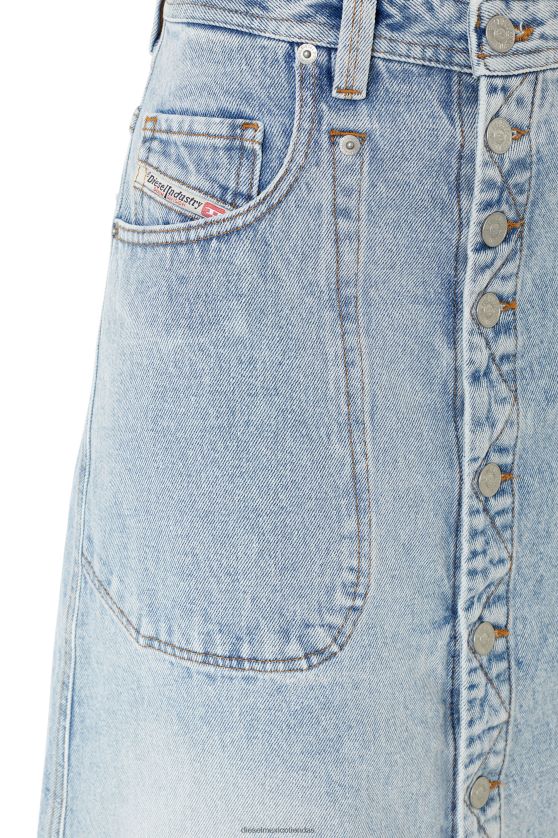 Diesel falda larga acampanada de dealbus-l mujer 4P44F1041 vestir azul claro