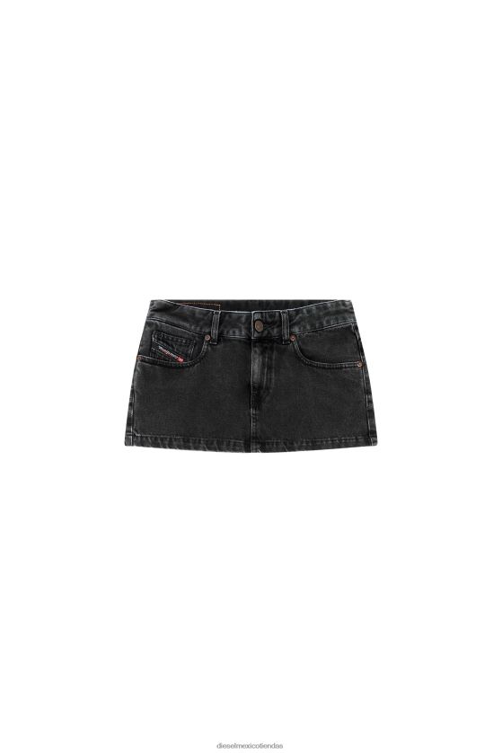 Diesel minifalda de-ron mujer 4P44F1027 vestir negro/gris oscuro