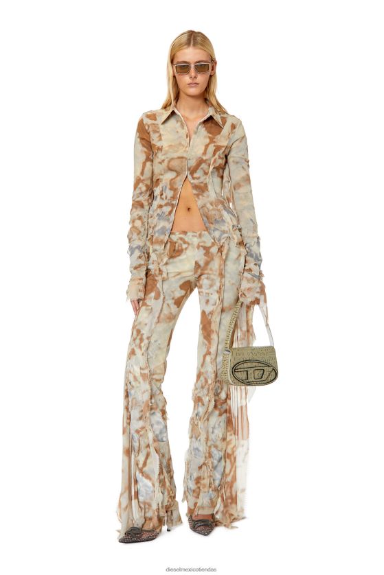 Diesel p-foluke mujer 4P44F1001 vestir marrón gris