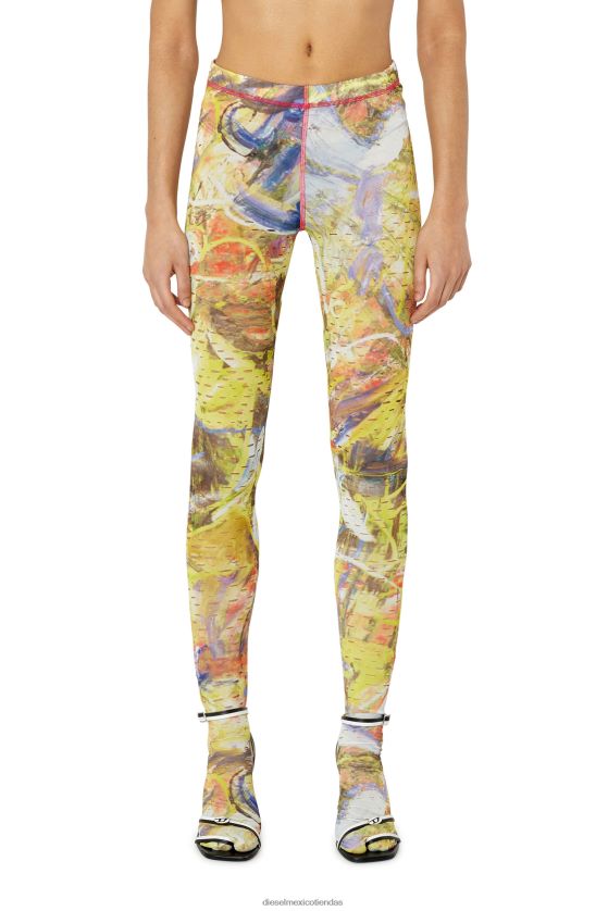 Diesel p-koll-g1 mujer 4P44F1008 vestir blanco amarillo