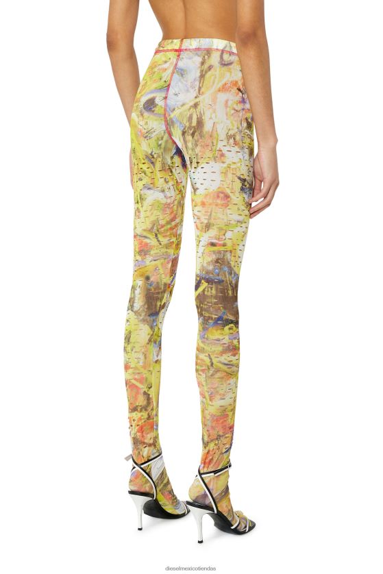 Diesel p-koll-g1 mujer 4P44F1008 vestir blanco amarillo