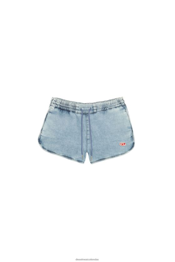 Diesel shorts deportivos de mezclilla d-sunny track mujer 4P44F995 vestir azul claro