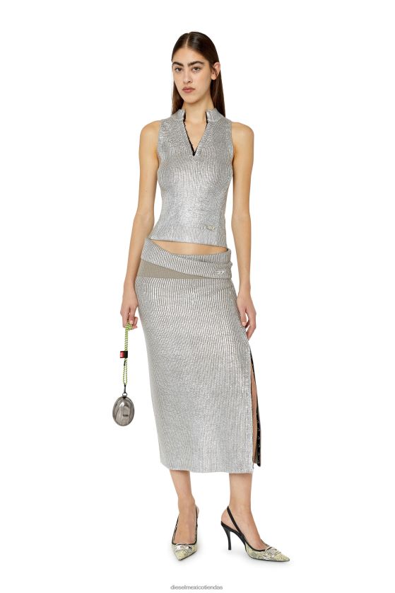 Diesel m-addalena mujer 4P44F863 vestir gris claro