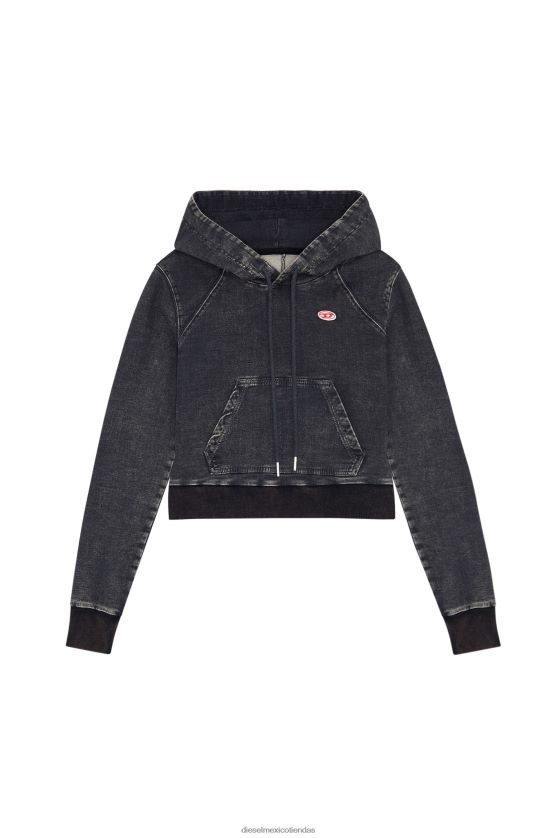 Diesel sudadera con capucha de mezclilla mujer 4P44F898 vestir negro/gris oscuro
