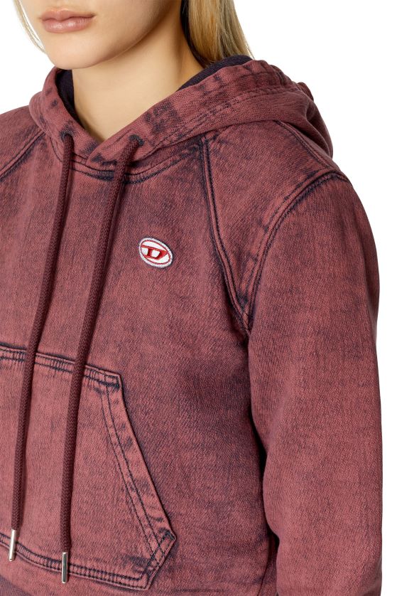 Diesel sudadera con capucha de mezclilla mujer 4P44F902 vestir rojo