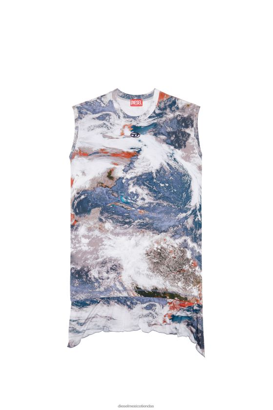 Diesel d-rolletty-nw-l1 mujer 4P44F803 vestir azul blanco
