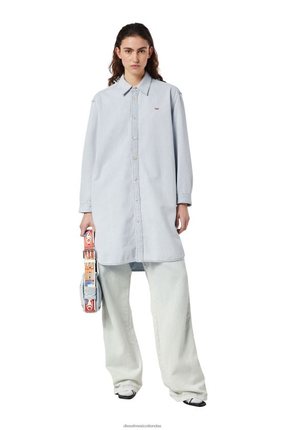 Diesel vestido camisero de-blex mujer 4P44F842 vestir azul claro
