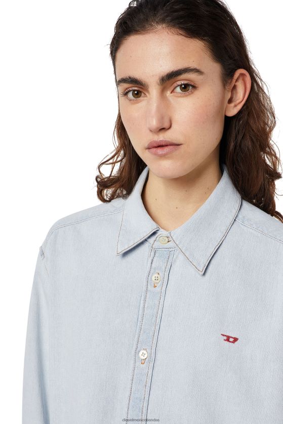 Diesel vestido camisero de-blex mujer 4P44F842 vestir azul claro