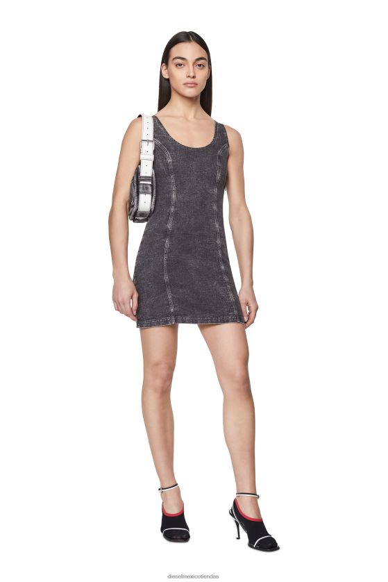 Diesel vestido sin mangas de mezclilla con chándal d-venus mujer 4P44F825 vestir negro/gris oscuro