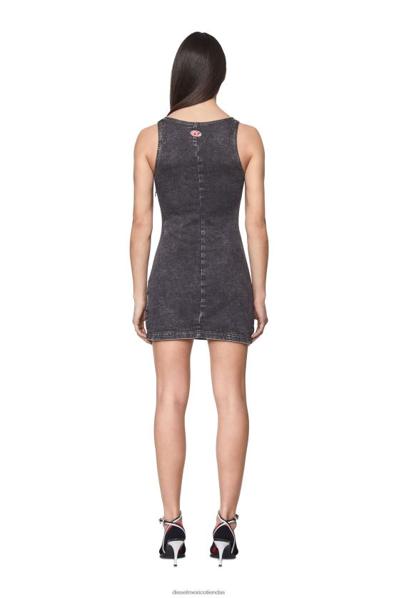 Diesel vestido sin mangas de mezclilla con chándal d-venus mujer 4P44F825 vestir negro/gris oscuro