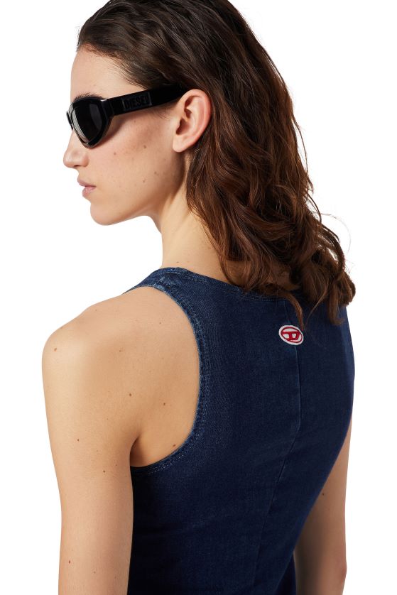 Diesel vestido sin mangas de mezclilla con chándal d-venus mujer 4P44F835 vestir azul oscuro